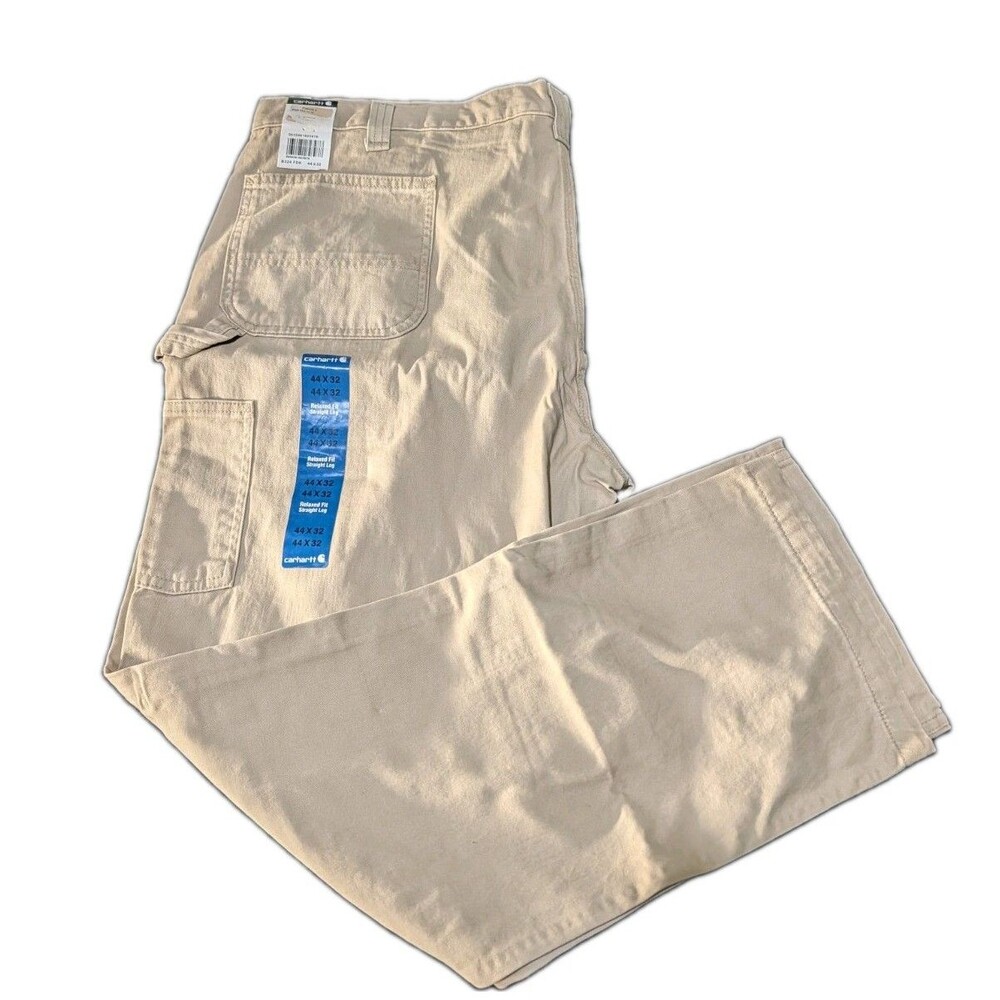 Carhartt B324 Men Work Pant Dungaree Relaxed Fit Field Twill Khaki 44x32 FDK NWT